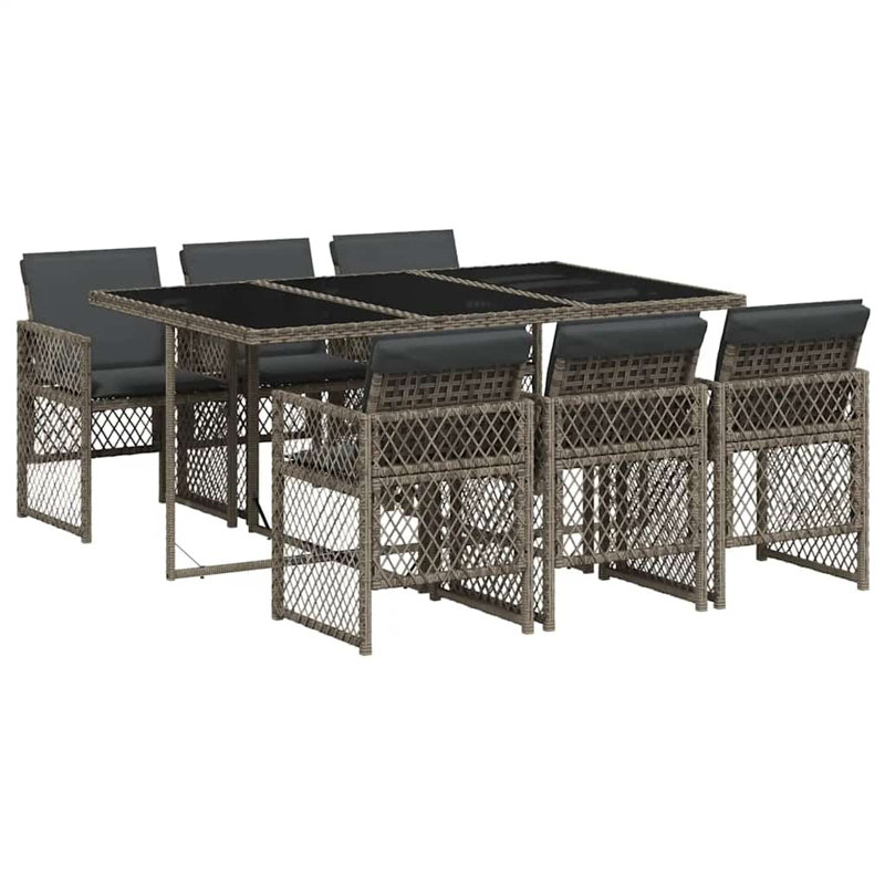 Patio Dining Set with, Grey, Grey