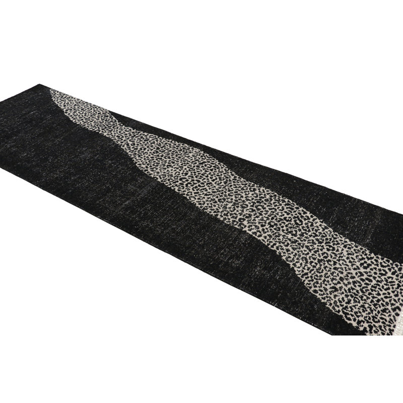 Distressed Homage Abstract Area Rug, Runner 3' x 12'