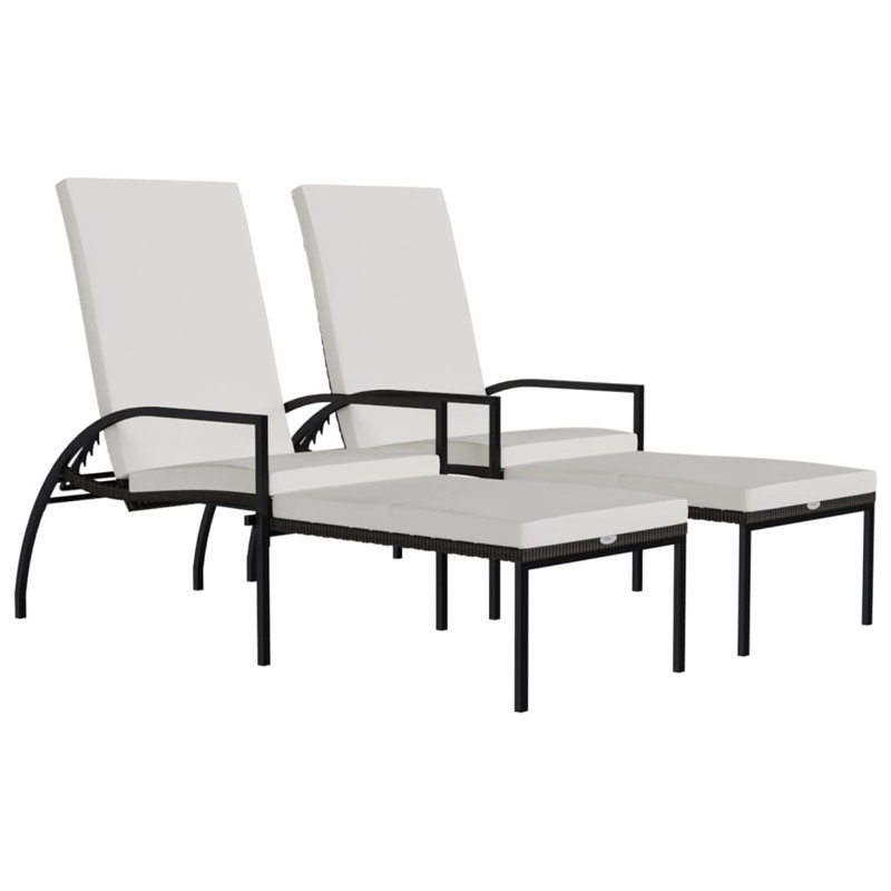 78" Long Double chaise with Cushions, White/Brown