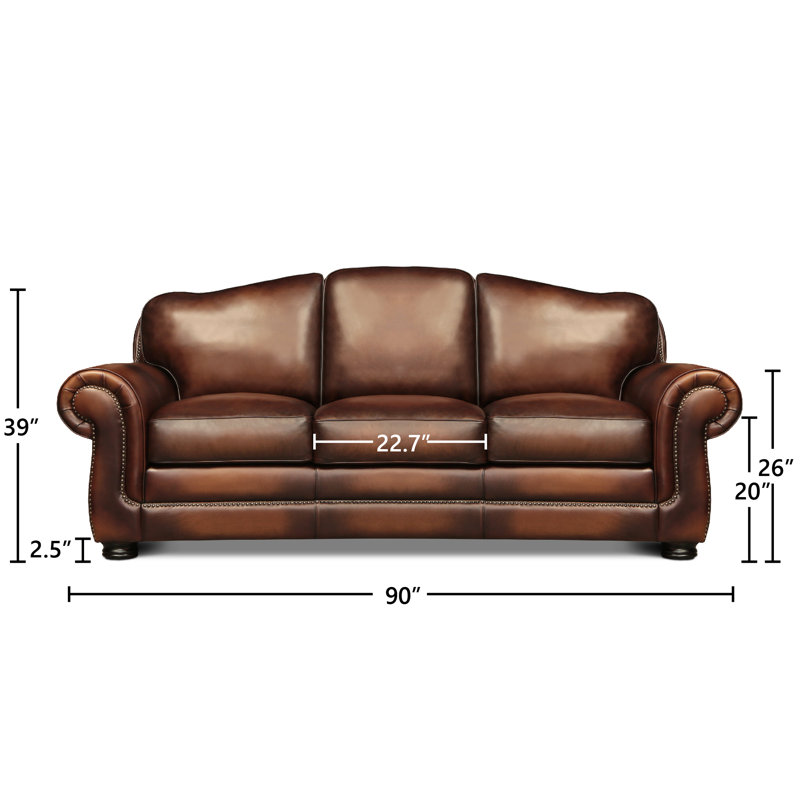 Buckingham Leather Sofa, Polo (Maestro Artisano), Espresso, Yes