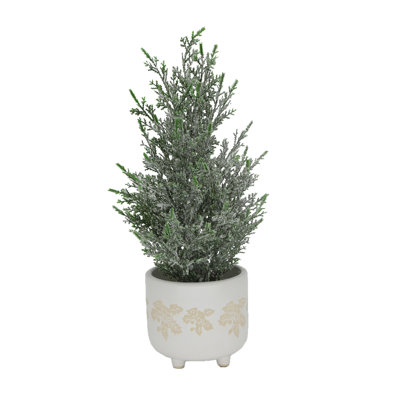 Arbre de Noël givré en feuille d’érable en céramique
