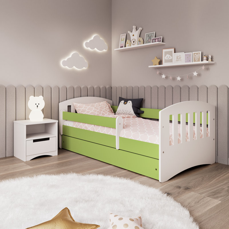 Hermes Convertible Toddler Bed and Mattress by Mack + Milo, European Toddler (80 x 160cm), Lime Green