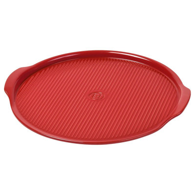 Emile Henry Made In France Round Flame Pizza Stone, 14.6 x 14.6", Burgundy