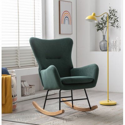 Meno 26''Wide Modern Stylish Upholstered Arms Nursery Rocking Accent Chair -  Everly Quinn, BDA945CF5B89413EB3547D5B7DDE12B3