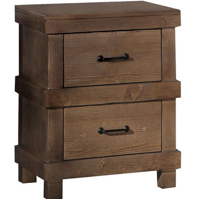 Table de chevet rustique pour chambre à coucher avec chêne antique - offre une conception de finition tranquille pour une solution de rangement