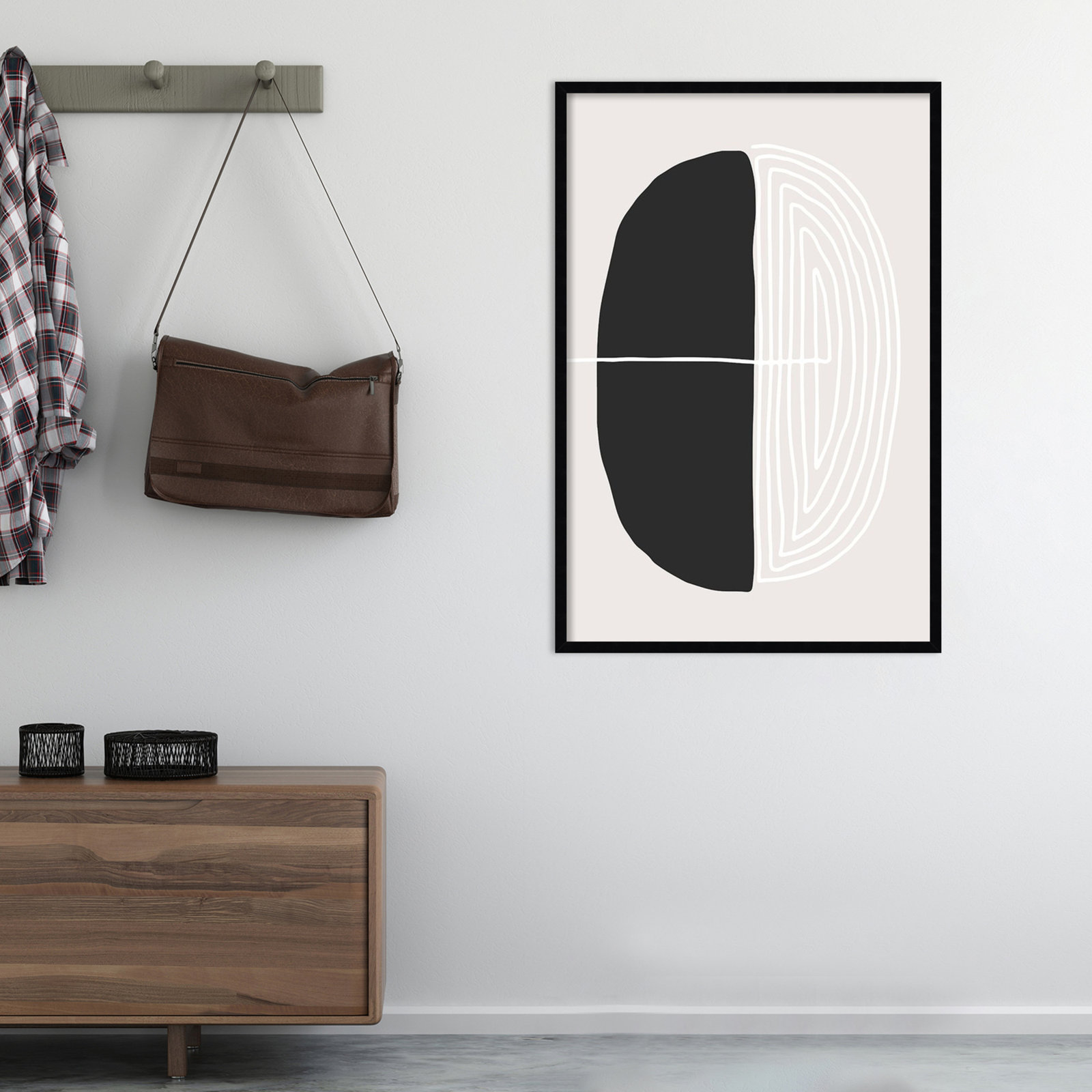 Black And White Oval by Incado, Black, 28" W x 41" H