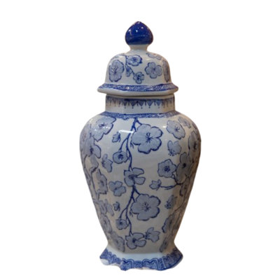 Ceramic Chinoiserie Ginger/temple Jar Blue&white