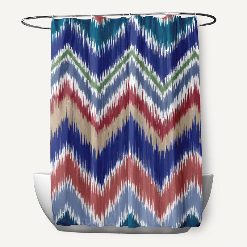 Rideau de douche simple chevron Arlington, Brun / rouille