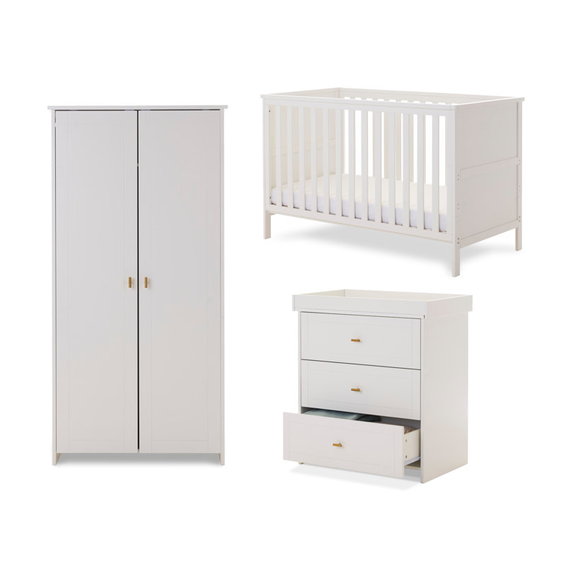 Evie Standard 3 Piece Nursery Furniture Set, White