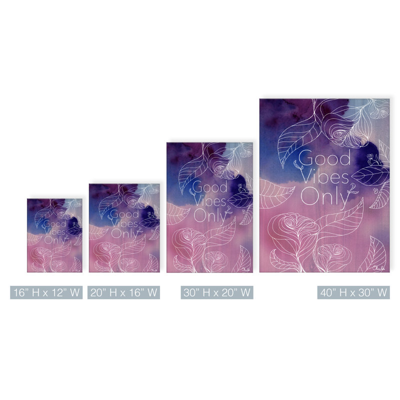 «Good Vibes» par Olivia Rose - impression sur toile tendue, H 16 po x l 12 po x P 1,5 po