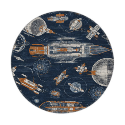 Transportation Gray Indoor and Outdoor Area Rug