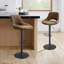 Swivel Upholstered Adjustable Height Counter Stool with Metal Frame-827594179