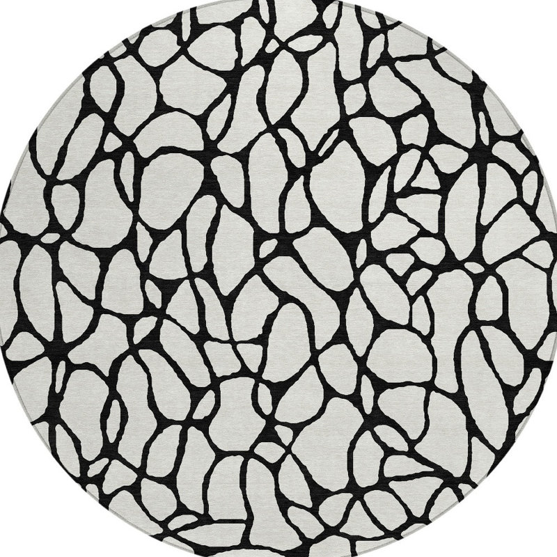 Tapis rond ivoire 8 po