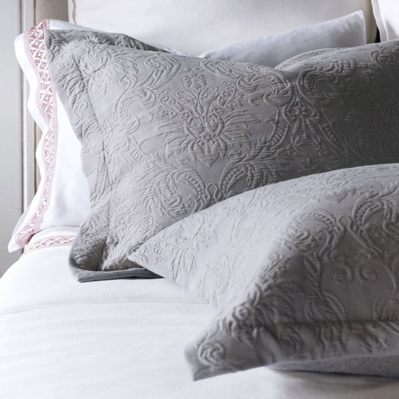 Sandrine 100% Cotton Zip Sham, Dove, King