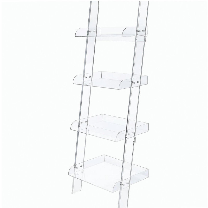 Bibliothèque transparente en acrylique trapézoïdale