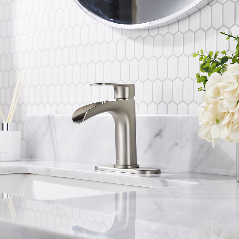 Waterfall Tap with Waste, Brushed Nickel/Drain