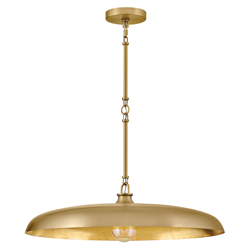 Sadie 1 - Light Steel Chandelier, 8" H x 24" W x 24" D, Lacquered Brass