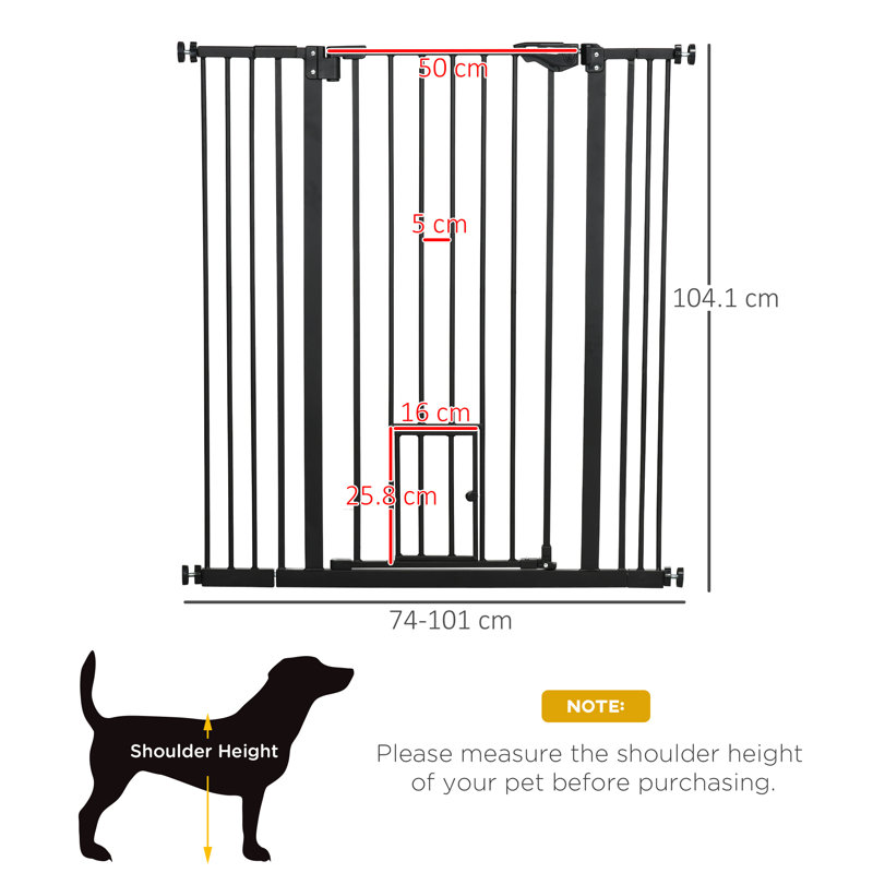 Pressure Mounted Pet Gate With Door