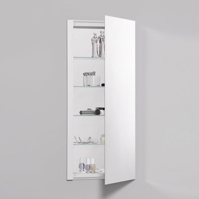 R3 Series Recessed or Surface Mount Frameless Medicine Cabinet with 4 Adjustable Shelves