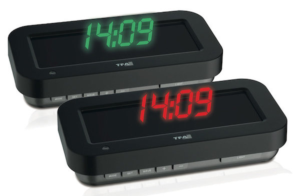 Modern & Contemporary Digital Tabletop Clock in Black, Red