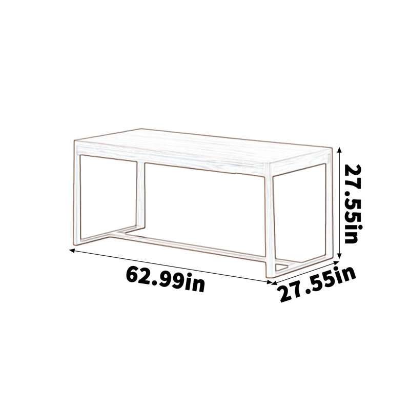 Solid Pine Wood Study Desk