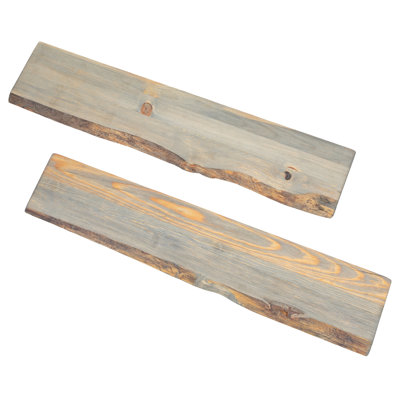 Arzie 2 Piece Pine Floating Shelf