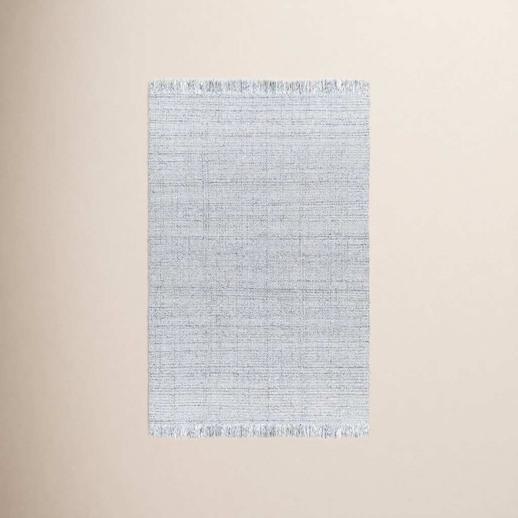 Viewcrest Hand-Woven Striped Light Gray Rug, Rectangle 2' x 3'
