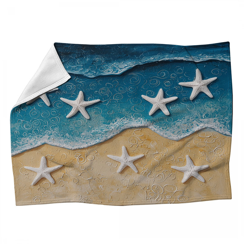 Jeté polaire Starfish Beach - Jetés côtiers pour canapés ou lits, L 80 po x l 60 po
