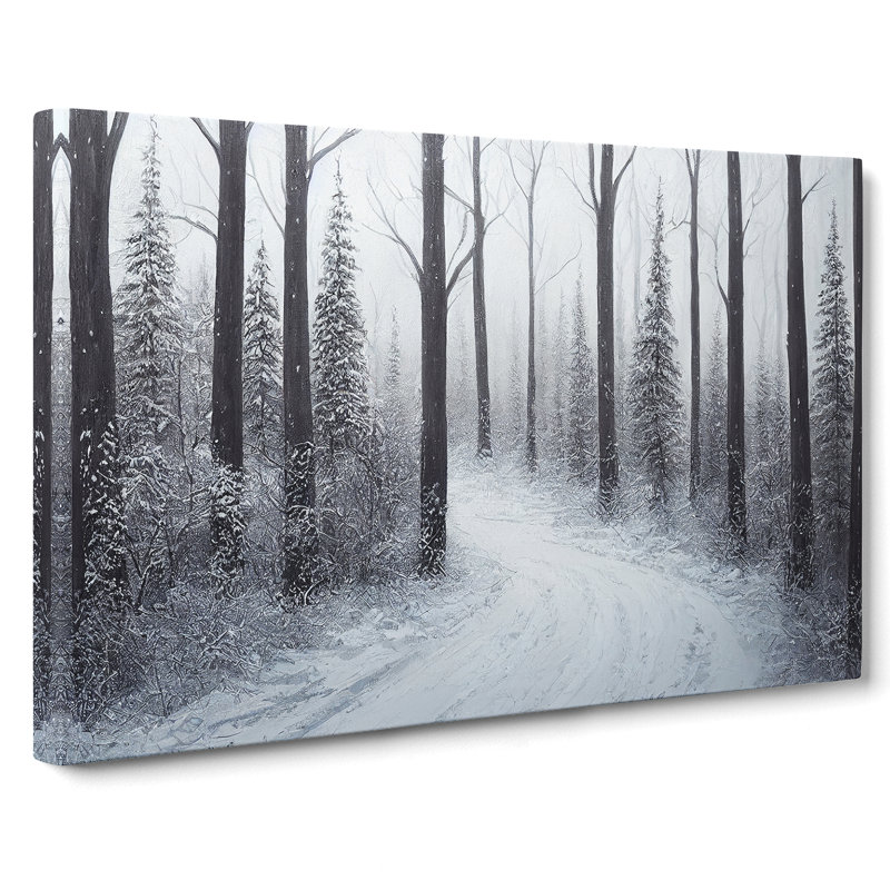 Winter Forest Pine Trees Vol.2 - Wrapped Canvas, 35cm H x 50cm W x 3cm D