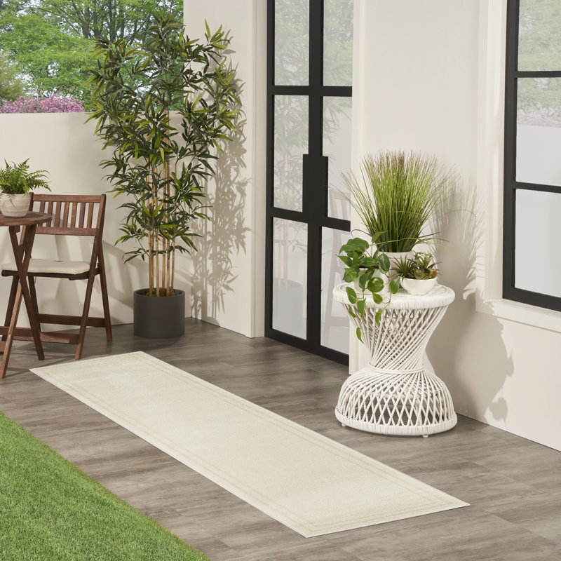 Tapis intérieur / extérieur ivoire Nourison Essentials, Carré 5 pi