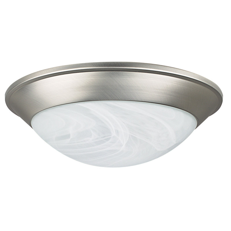 Plafonnier encastré pour cuve simple 12 po 1 light Deyoung, Nickel satiné