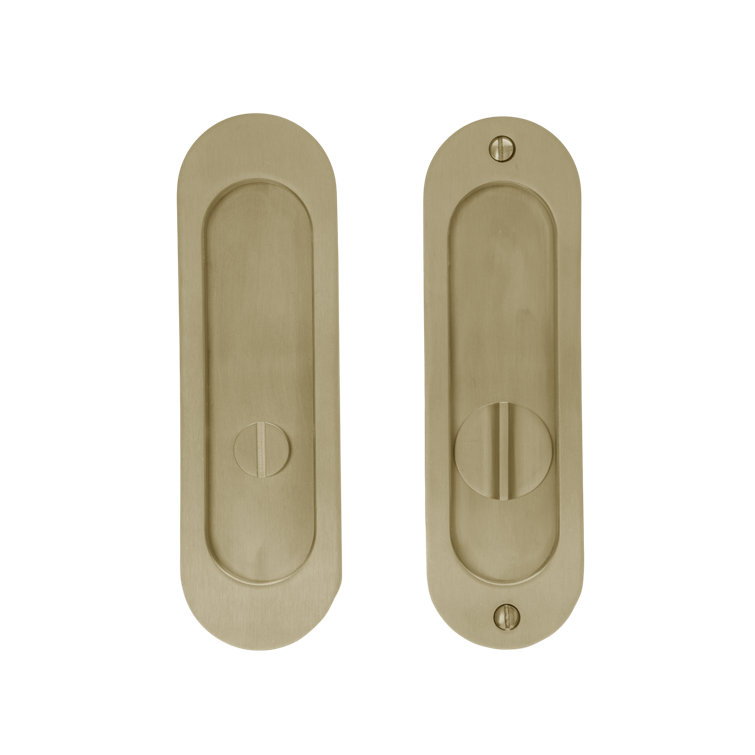 Pocket Door Hardware - Oval Privacy Pocket Door Lock with Standard Turn Piece