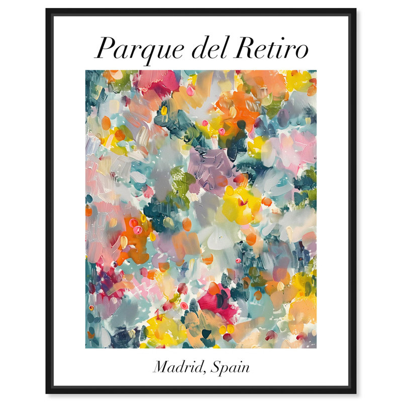 Peintures florales sur toile Retiro Park par Art Remedy, Cadre noir, H 21 po x l 17 po