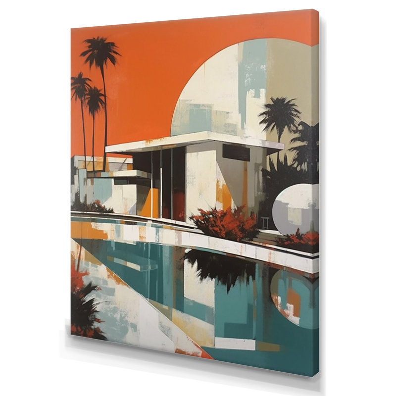 «White and Orange Metropolitan Marvels», reproduction sur toile encadrée, H 40 po x l 30 po x P 1,5 po, Toile tendue