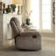 Fauteuil inclinable gris poli avec accoudoirs coussinés