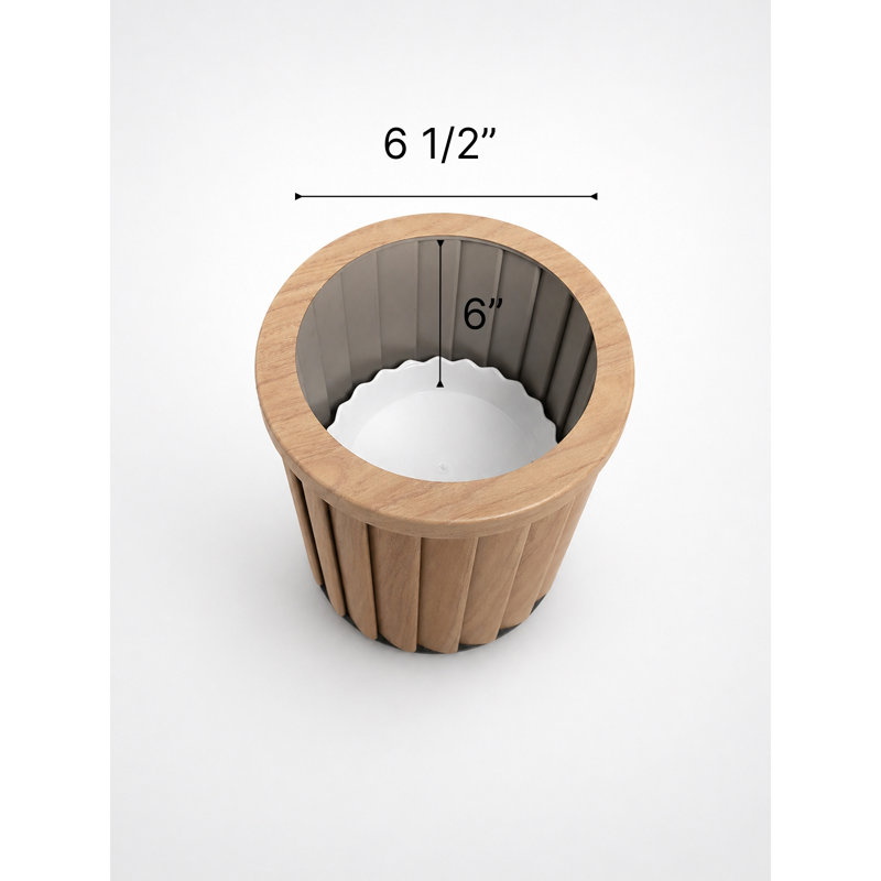 Pot à fleurs rond Strata, 10.38" H x 8.63" W x 8.63" D, Chestnut
