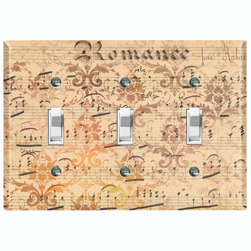 Patterned 3 - Gang Toggle Light Switch Standard Wall Plate, Tan