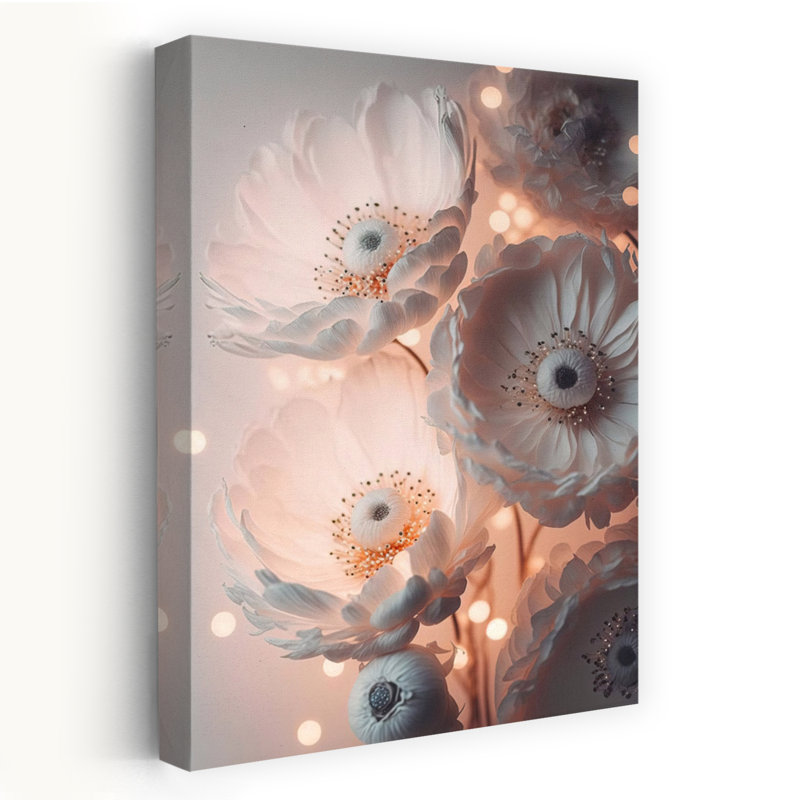 Fleurs éthérées - Affiche murale délicate et élégante représentant une plante florale éthérée, H 36 po x l 24 po