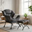 Armchair Accent Chair Lazy Chair with Footstool-948151379