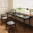 Black Rectangular Solid Wood Writing desk-533090025