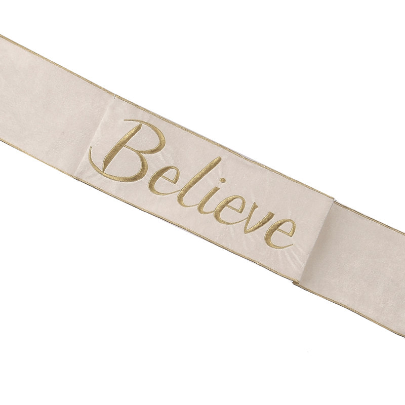 Bannière «Believe» en velours 6 po x 44 po