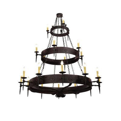 Lustre à trois niveaux de 72 po de 72 po Warwick