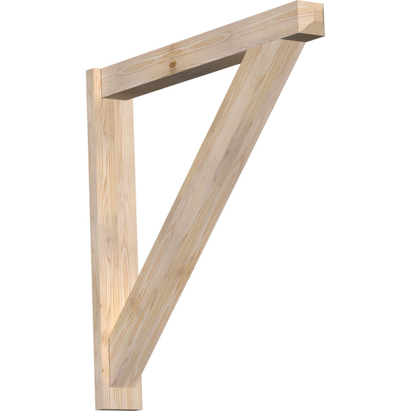 Traditional Craftsman Rustic Wood Outlooker, 5 1/2" W Douglas Fir (Smooth), 40" D x 40" H
