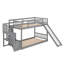 Lit superposé simple au-dessus de simple avec glissière convertible et escalier-1667138072