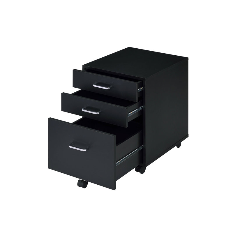 Classeur de bureau, classeur rectangulaire avec 3 tiroirs de rangement et 5 roulettes, classeur vertical pour le rangement
