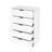 White 5-Drawer Dresser with Wheels, 29.5″ Wide-1274206040