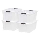 45 Qt./11.25 Gal. Plastic Storage Container Bin with Secure Lid and Latching Buckles
