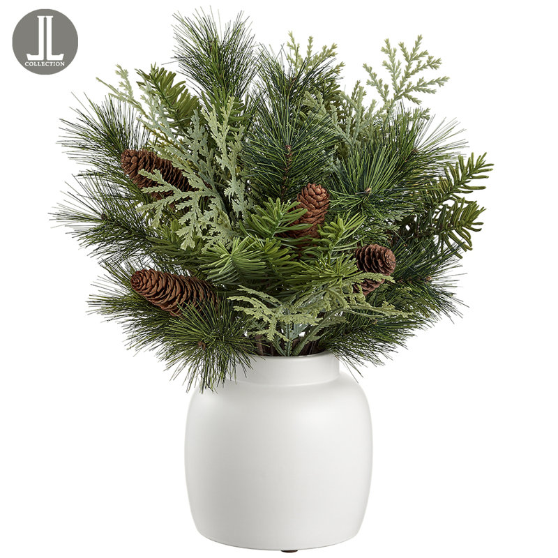 19"MX PINE/PINECO IN CER.VASE