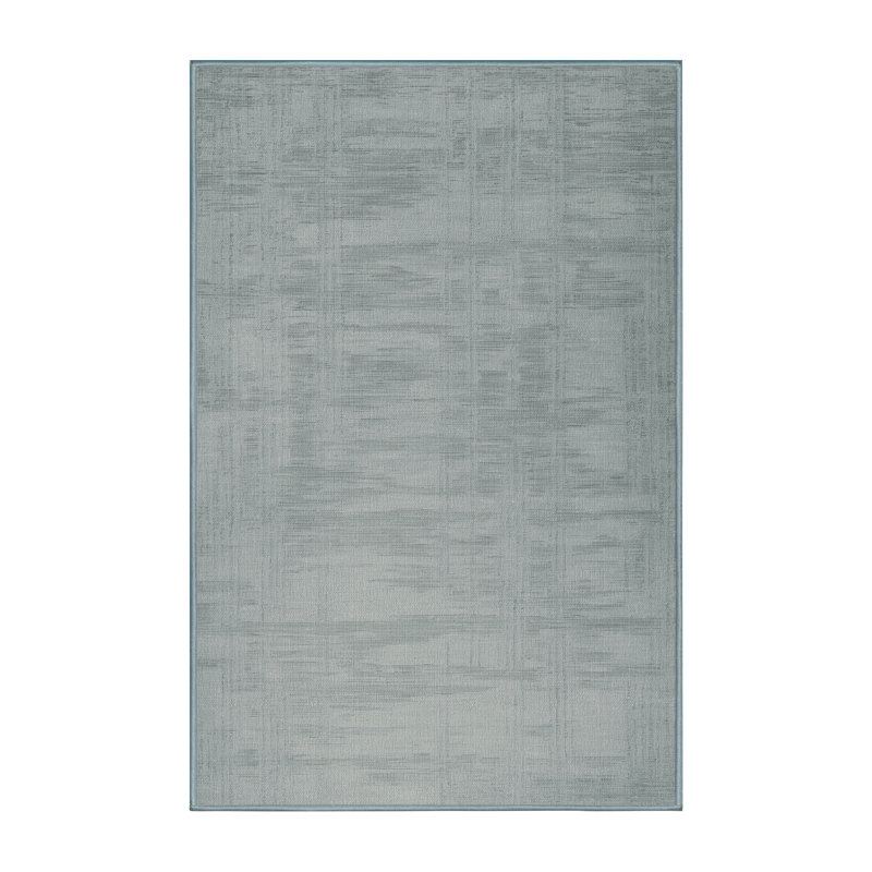 Machine Washable Abstract Blue Area Rug, Rectangle 6' x 9'