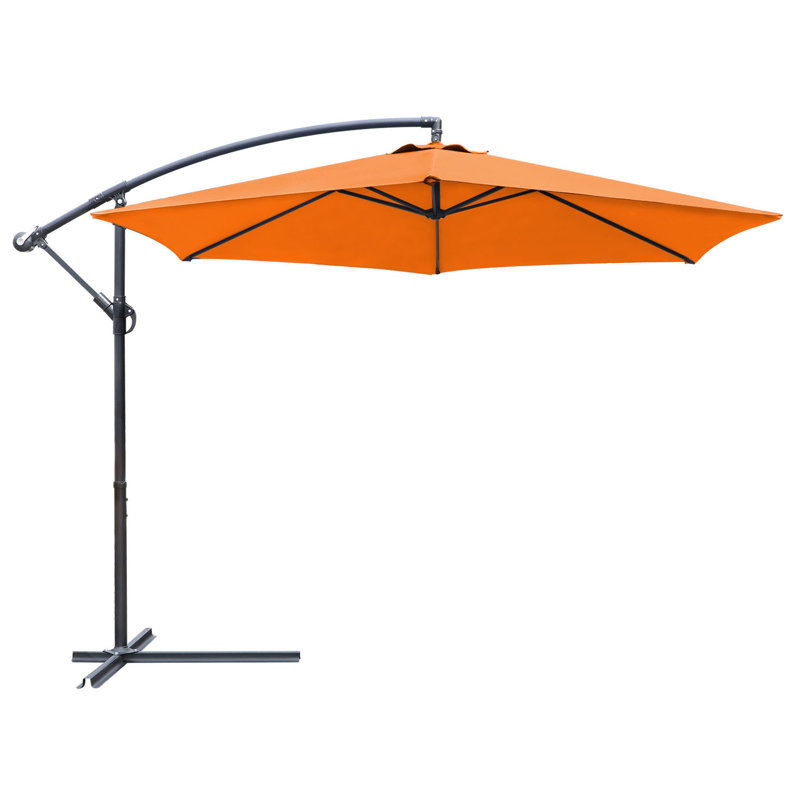 Parasol en porte-à-faux 10 pi Arabella, Orange